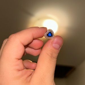 Sparkling blue heart charm